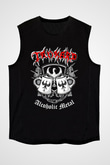 Tankard Baskılı Unisex Siyah Kolsuz Tişört - Tshirt