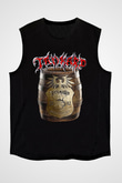 Tankard Baskılı Unisex Siyah Kolsuz Tişört - Tshirt