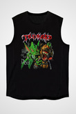 Tankard Baskılı Unisex Siyah Kolsuz Tişört - Tshirt