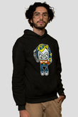 Task Master Skull Boombox Baskılı Unisex Siyah Hoodie