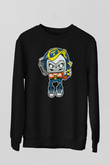 Task Master Skull Boombox Baskılı Unisex Siyah Sweatshirt