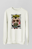 Taxi Driver Baskılı Unisex Beyaz Sweatshirt