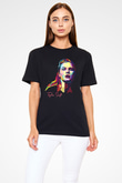 Taylor Swift Baskılı Baskılı Unisex Siyah Tişört - Tshirt