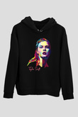 Taylor Swift Baskılı Baskılı Unisex Siyah Hoodie