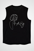 Taylor Swift Baskılı Baskılı Unisex Siyah Kolsuz Tişört - Tshirt