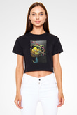Teenage Mutant Ninja Turtles Ninja Kaplumbağalar Siyah  Crop Top Tişört
