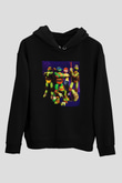 Teenage Mutant Ninja Turtles Ninja Kaplumbağalar Siyah Unisex Kapüşonlu Sweatshirt
