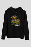 Teenage Mutant Ninja Turtles Ninja Kaplumbağalar Siyah Unisex Kapüşonlu Sweatshirt