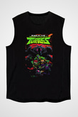 Teenage Mutant Ninja Turtles Ninja Kaplumbağalar Siyah Unisex Kolsuz Tişört
