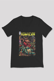 Teenage Mutant Ninja Turtles Ninja Kaplumbağalar Siyah Unisex V Yaka Tişört