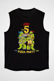 Teenage Mutant Ninja Turtles Ninja Kaplumbağalar Siyah Unisex  Kolsuz Tişört