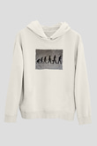 Telefona Evrim Baskılı Unisex Ekru Hoodie