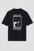 Teleskop Astronomi Baskılı Unisex Oversize Tişört - Tshirt