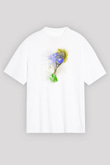 Tenis Baskılı Unisex Beyaz Oversize Tişört - Tshirt