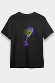 Tenis - Tennis Baskılı Unisex Siyah Tişört - Tshirt