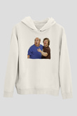 Teracious D Baskılı Beyaz Unisex Kapüşonlu Sweatshirt