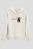 Teracious D Baskılı Beyaz Unisex Kapüşonlu Sweatshirt