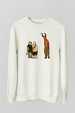 Teracious D Baskılı Beyaz Unisex Sweatshirt