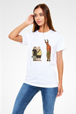 Teracious D Baskılı Unisex Beyaz Tişört - Tshirt