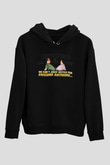 Teracious D Baskılı Unisex Siyah Kapüşonlu Sweatshirt