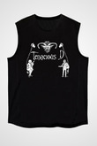 Teracious D Baskılı Unisex Siyah Kolsuz Tişört - Tshirt