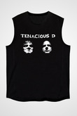Teracious D Baskılı Unisex Siyah Kolsuz Tişört - Tshirt