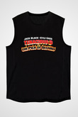 Teracious D Baskılı Unisex Siyah Kolsuz Tişört - Tshirt
