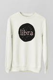 Terazi Burcu Baskılı Beyaz Unisex Sweatshirt