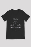 Terazi Burcu Baskılı Unisex Siyah V Yaka Tişört - Tshirt