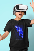 Testosteron Molekülü Neon Baskılı Unisex Siyah Çocuk Tişörtü - Tshirt