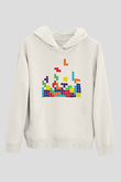 Tetris Beyaz Unisex Hoodie