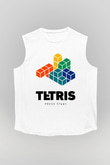 Tetris Beyaz Unisex  Kolsuz Tişört