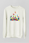 Tetris Beyaz Unisex Sweatshirt