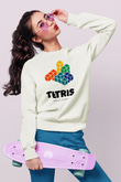 Tetris Beyaz Unisex  Sweatshirt