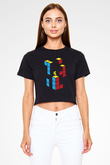 Tetris Siyah   Crop Top Tişört