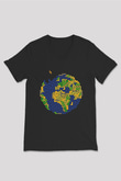 Tetris Siyah Unisex V Yaka Tişört T-Shirt