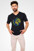 Tetris Siyah Unisex V Yaka Tişört T-Shirt