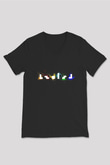 Tetris Siyah Unisex V Yaka Tişört T-Shirt