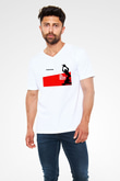 Texas Chain Saw Massacre Beyaz Unisex V Yaka Tişört