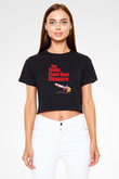 Texas Chain Saw Massacre Siyah Crop Top Tişört