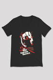 Texas Chain Saw Massacre Siyah Unisex V Yaka Tişört