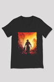 Texas Chain Saw Massacre Siyah Unisex  V Yaka Tişört