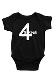The 4 Skins Baskılı Unisex Siyah Bebek Body - Zıbın