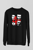 The 4 Skins Baskılı Unisex Siyah Sweatshirt
