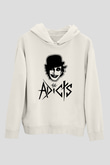 The Adicts Beyaz Unisex Kapşonlu Sweatshirt