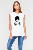 The Adicts Beyaz Unisex Kolsuz Tişört