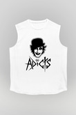 The Adicts Beyaz Unisex Kolsuz Tişört