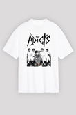 The Adicts Beyaz Unisex Oversize Tişört T-Shirt