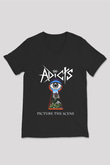 The Adicts Siyah Unisex V Yaka Tişört T-Shirt