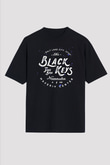 The Black Keys Baskılı Unisex Siyah Oversize Tişört - Tshirt